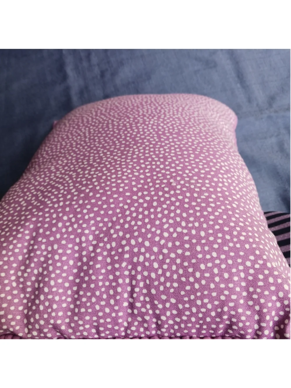 Contemporary Embroidered Bird Pillow Floral Purple Green 15x12 Polka Dot Decor